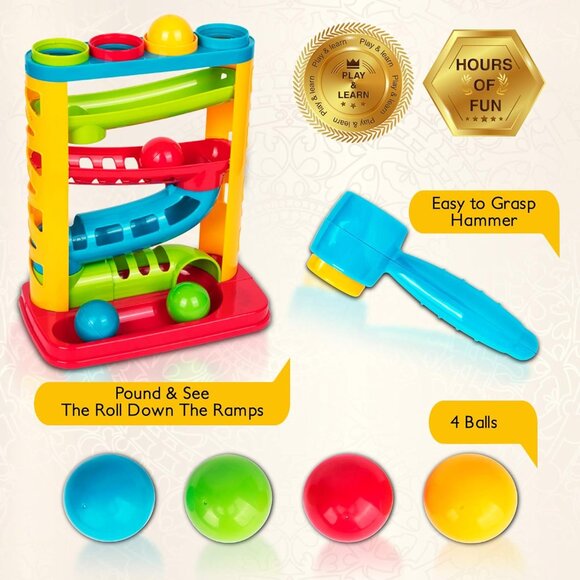 Early Developmental Hammer Montessori Toys, Fun Gifts for Boy & Girl(1 Set) - Picture 3 of 6